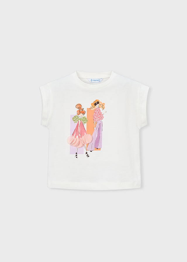 Camiseta Estampado Muñecas M/c - Crudo - vista 3
