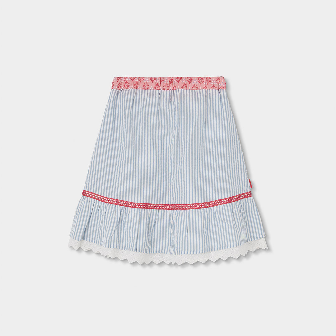 Falda Popelín Combinada De Rayas