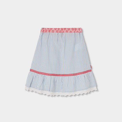 Falda Popelín Combinada De Rayas