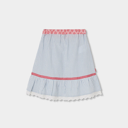 Falda Popelín Combinada De Rayas