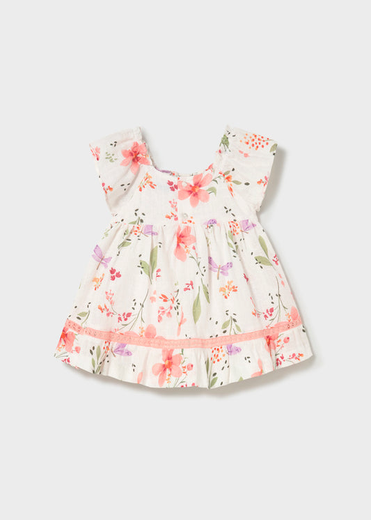Vestido Estampado Flores Y Mariposa - Salmon - vista 2