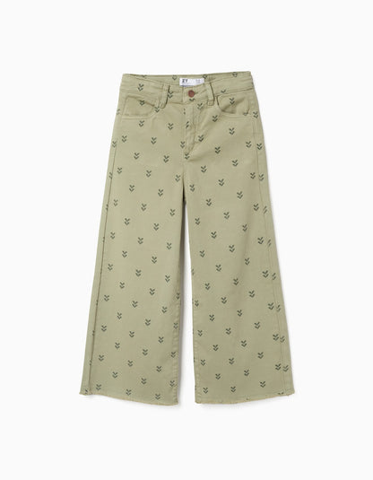 Pantalon Twill Verde Estampado - Verde Militar