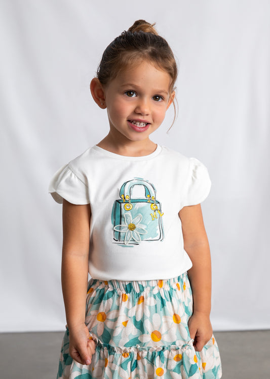 Camiseta Bordada Cartera M/c - Crudo