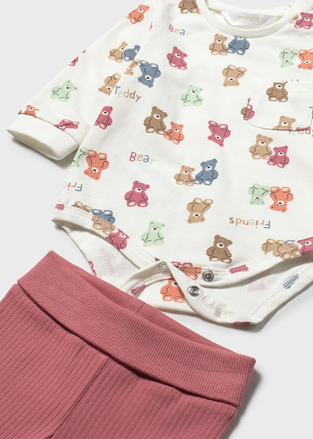Conjunto 3 Piezas Body Osos Leggins Y Gorro - Terracota - vista 3
