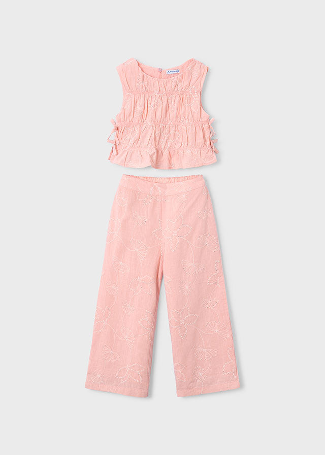 Conjunto Pantalon Largo Bordado - Salmon - vista 4