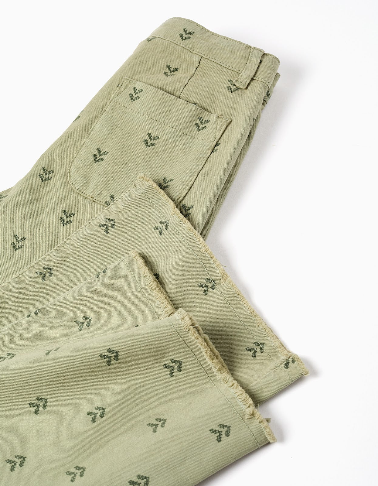 Pantalon Twill Verde Estampado - vista 4