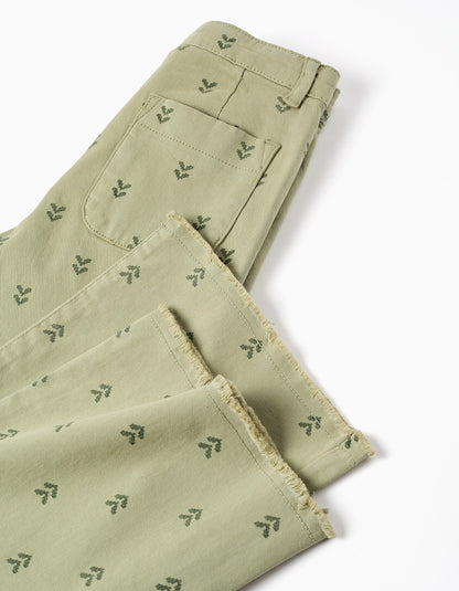 Pantalon Twill Verde Estampado - vista 4
