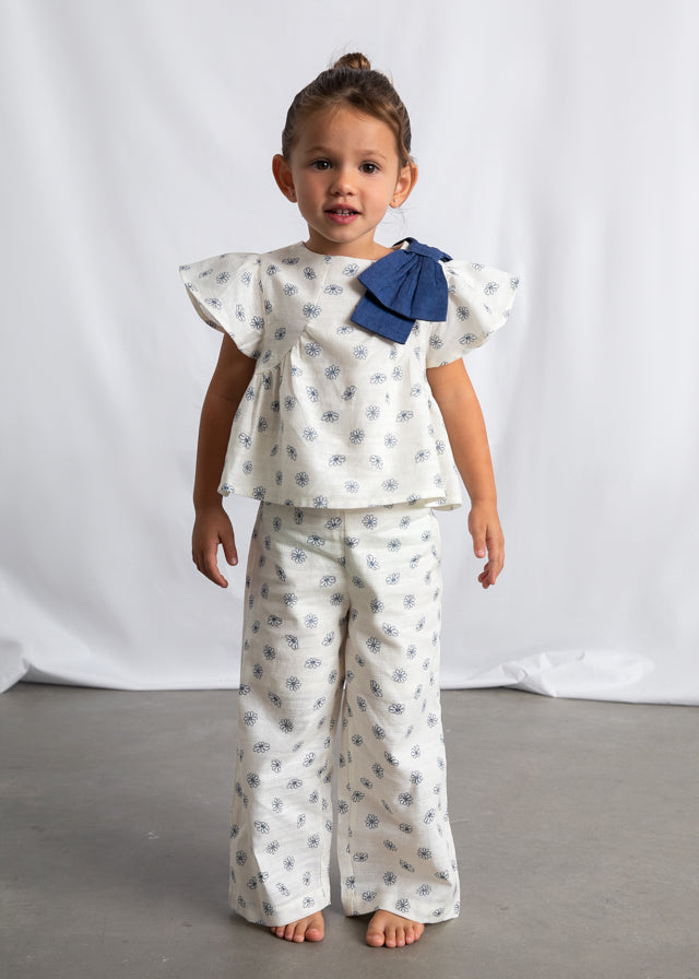 Conj. Pantalon Largo Estampado - Hueso