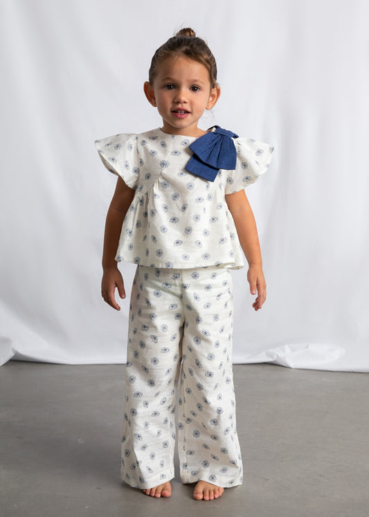 Conj. Pantalon Largo Estampado - Hueso