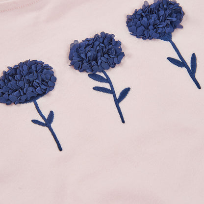 Camiseta Punto Bordado Flores En Relieve