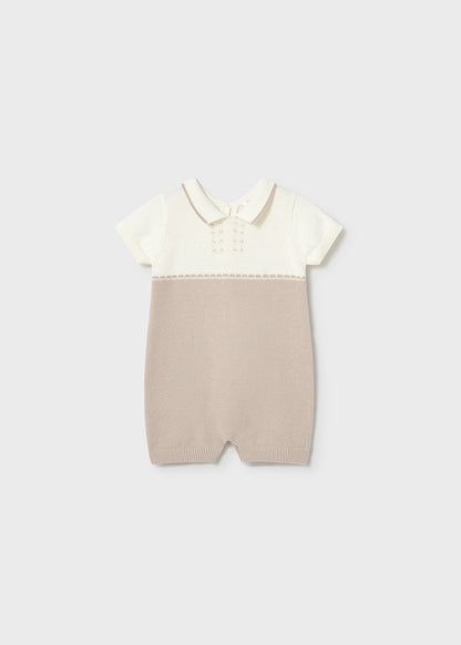 Mameluco Cuello Polo Tejido Combinado