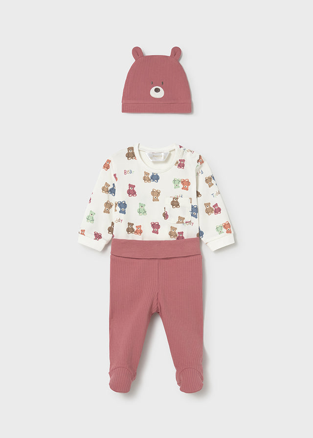 Conjunto 3 Piezas Body Osos Leggins Y Gorro