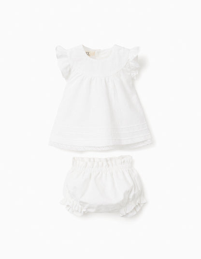 Vestido Bebe Bordado Verano 2 Piezas