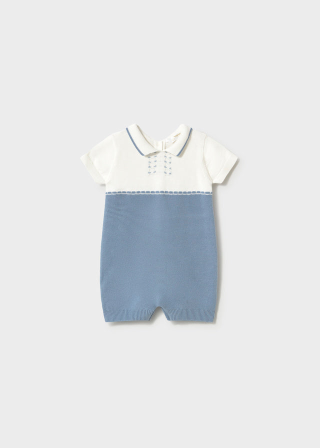 Mameluco Cuello Polo Tejido Combinado