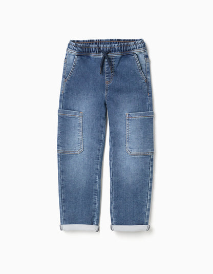 Jogger Cargo Con Bolsillos En Demin
