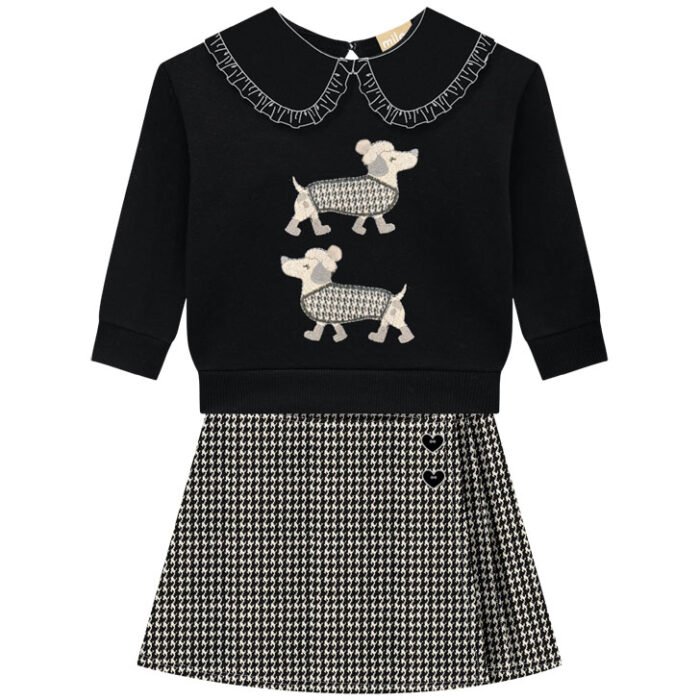 CONJUNTO FALDA SHORT PERRITOS